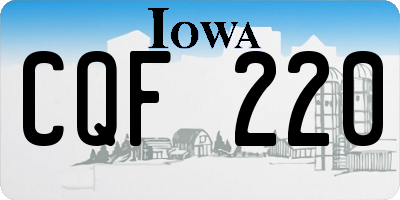 IA license plate CQF220