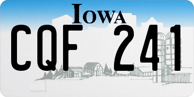IA license plate CQF241