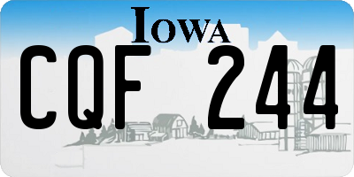 IA license plate CQF244