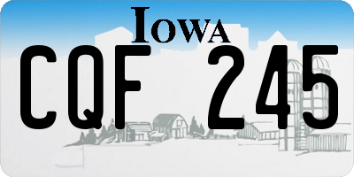 IA license plate CQF245