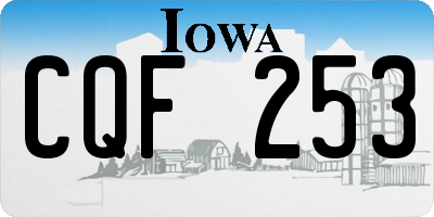 IA license plate CQF253