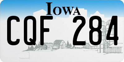 IA license plate CQF284