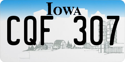 IA license plate CQF307