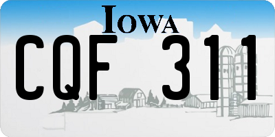 IA license plate CQF311