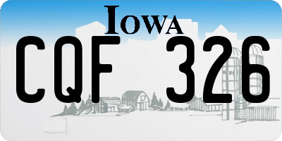 IA license plate CQF326