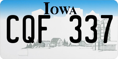 IA license plate CQF337