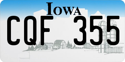 IA license plate CQF355