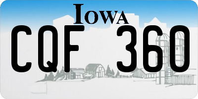 IA license plate CQF360