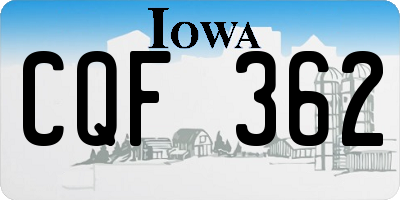 IA license plate CQF362