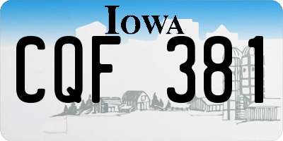 IA license plate CQF381