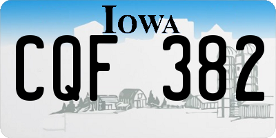 IA license plate CQF382