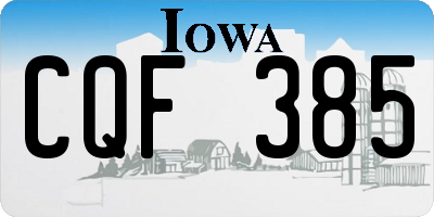 IA license plate CQF385