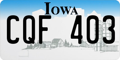 IA license plate CQF403
