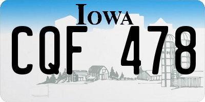IA license plate CQF478