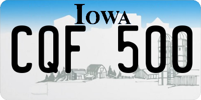 IA license plate CQF500