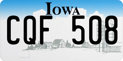 IA license plate CQF508