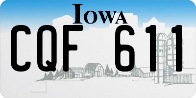 IA license plate CQF611