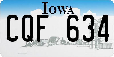 IA license plate CQF634