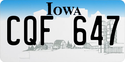 IA license plate CQF647