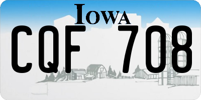 IA license plate CQF708