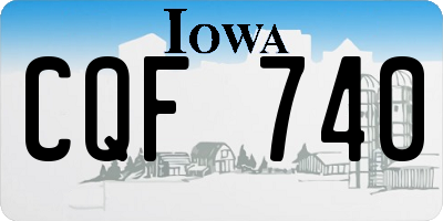 IA license plate CQF740
