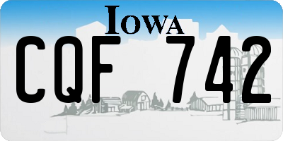 IA license plate CQF742