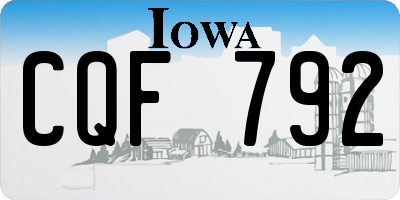 IA license plate CQF792