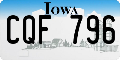 IA license plate CQF796
