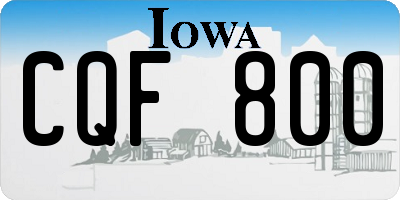 IA license plate CQF800
