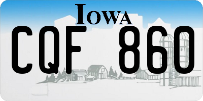 IA license plate CQF860