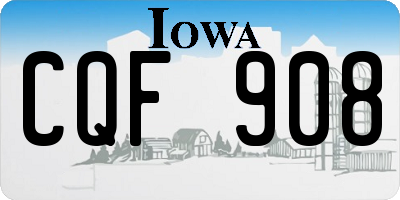 IA license plate CQF908