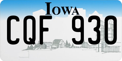 IA license plate CQF930