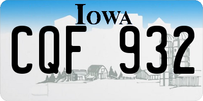 IA license plate CQF932