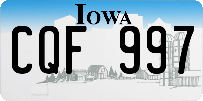IA license plate CQF997