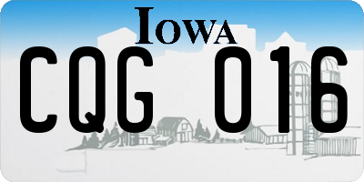 IA license plate CQG016
