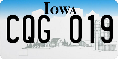 IA license plate CQG019