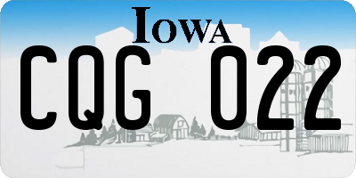 IA license plate CQG022