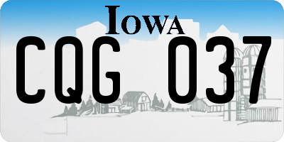 IA license plate CQG037