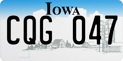 IA license plate CQG047