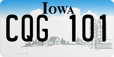 IA license plate CQG101