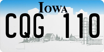 IA license plate CQG110