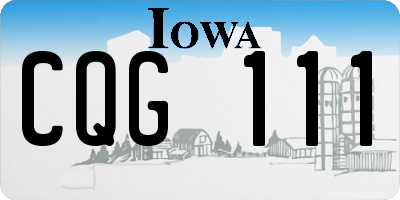 IA license plate CQG111