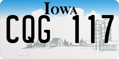 IA license plate CQG117