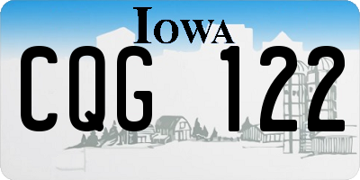 IA license plate CQG122