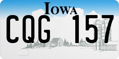 IA license plate CQG157