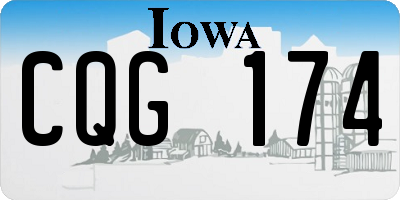 IA license plate CQG174