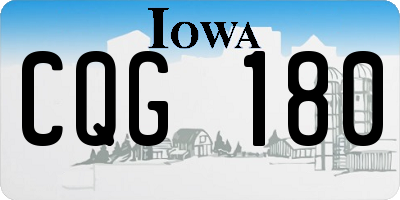 IA license plate CQG180