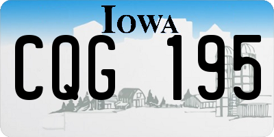 IA license plate CQG195