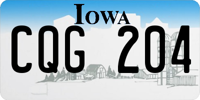 IA license plate CQG204