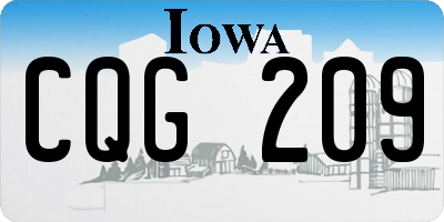 IA license plate CQG209